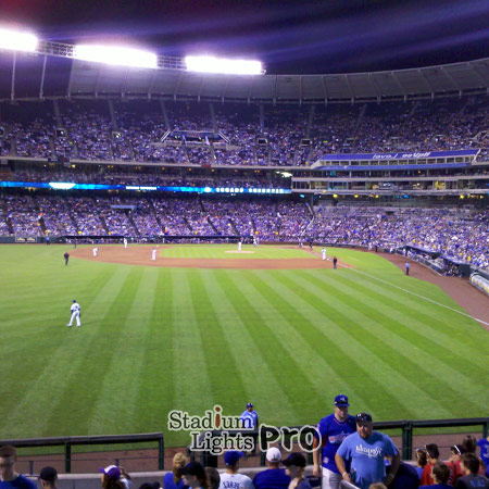 Kauffman Stadium lighting arrangement