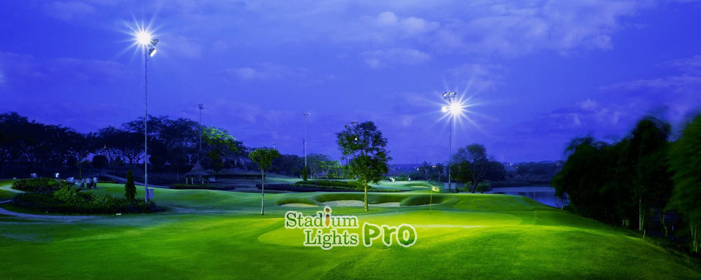 bright golf course lights