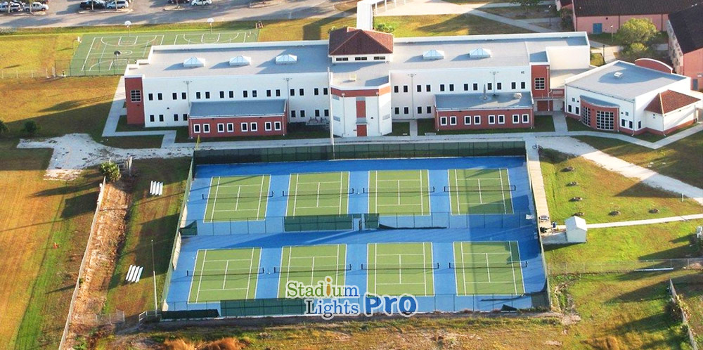 class II high school tennis court