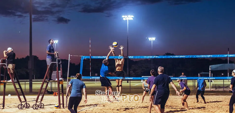 how to install sand volleyball court lights