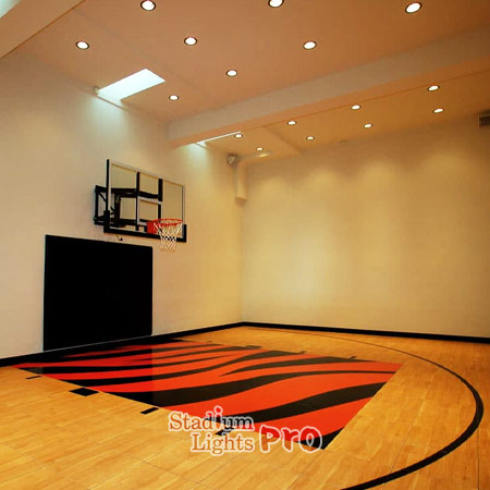 indoor basketball court recessed lights