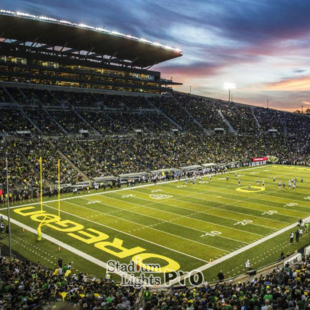 lighting in Autzen Stadium