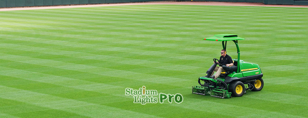 mowing natural soccer turf
