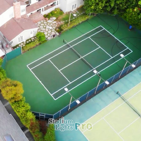 residential tennis court lighting placement