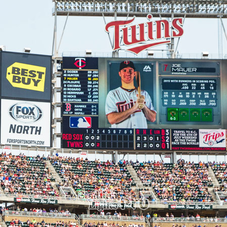 scoreboard of baseball stadium