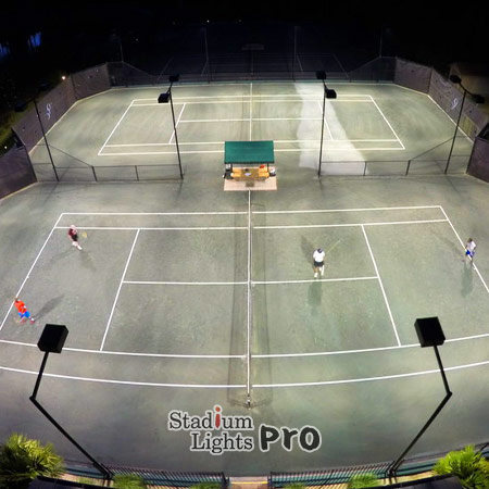 tennis court lights for recreational play