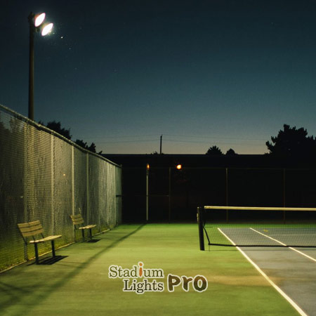 tennis court with manual lighting control system