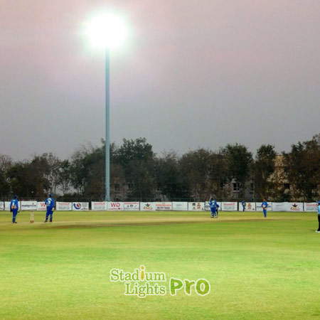 using solar lights in indian cricket field